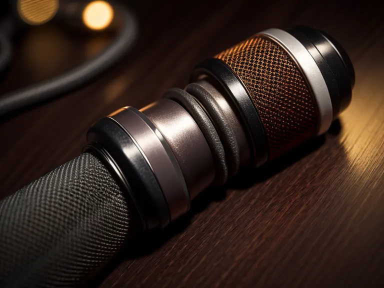 Supplement capsules next to audio cables and a microphone