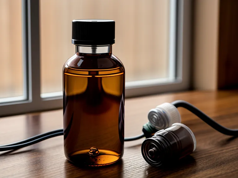 Natural hearing supplement bottle placed next to professional audio equipment on a desk.