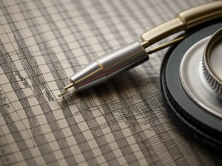 Close-up of a handwritten frequency chart in a technician's logbook.