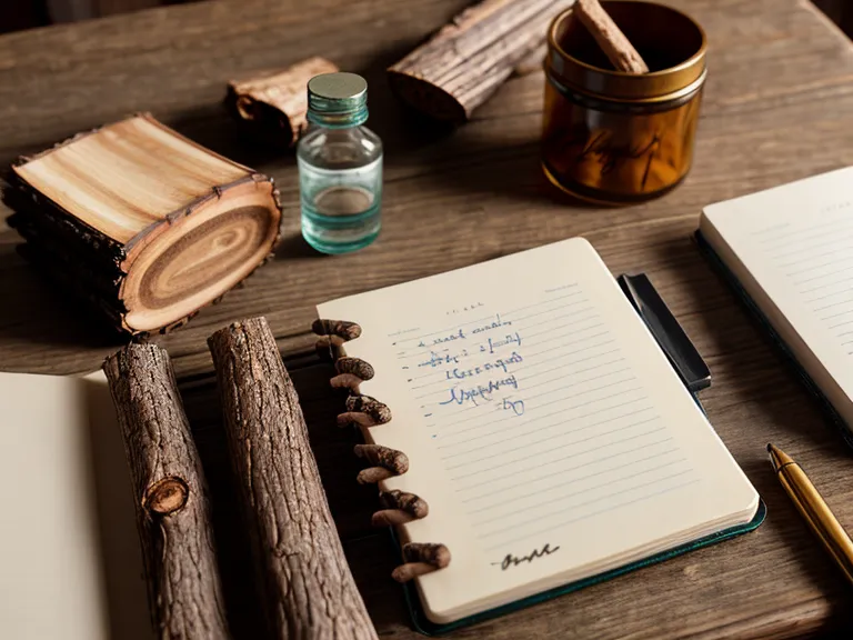 Meticulous tinnitus tracking log next to a bottle of Audifort
